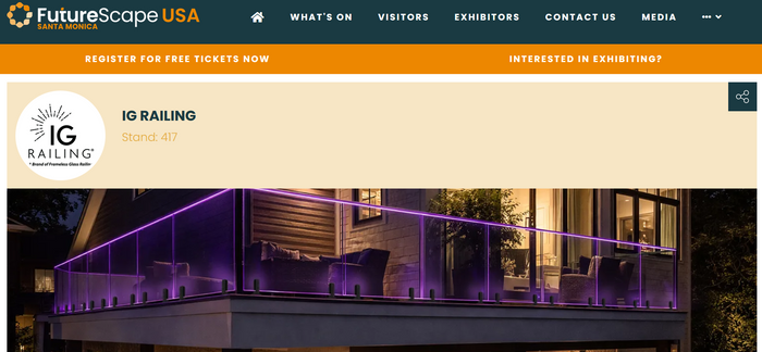 IG Railing to be featured at Futurescape USA 2026