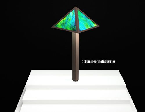 Pyramid Path Light with Artisan Glass