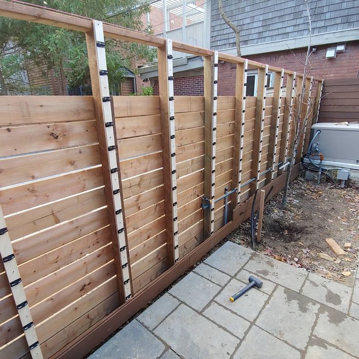 Fences: use rails on or across posts, just snap the boards