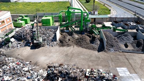 Pre-shredder, shredder, sorting lines