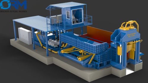 Animation of an Oberländer Scrap Shear with side compactor