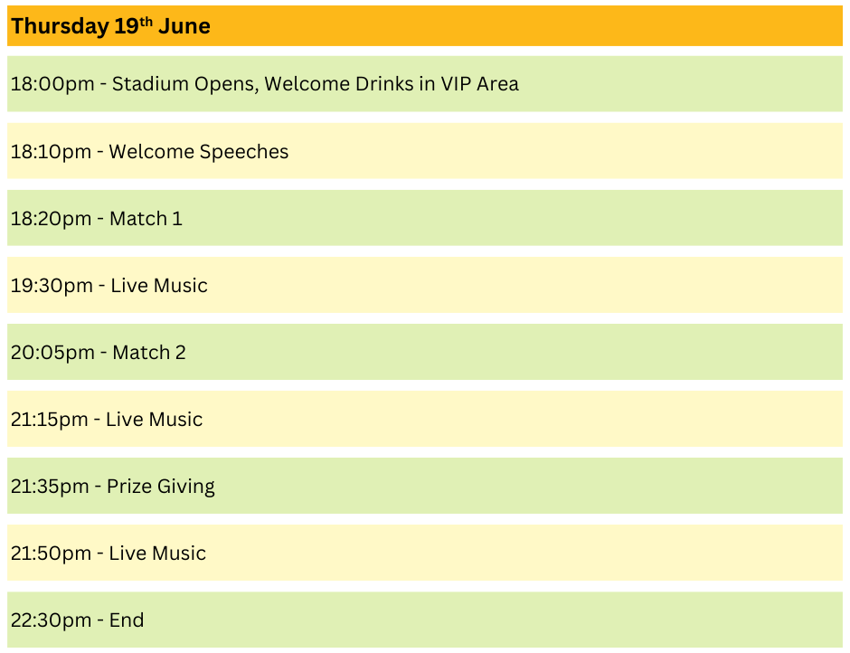 Football timetable