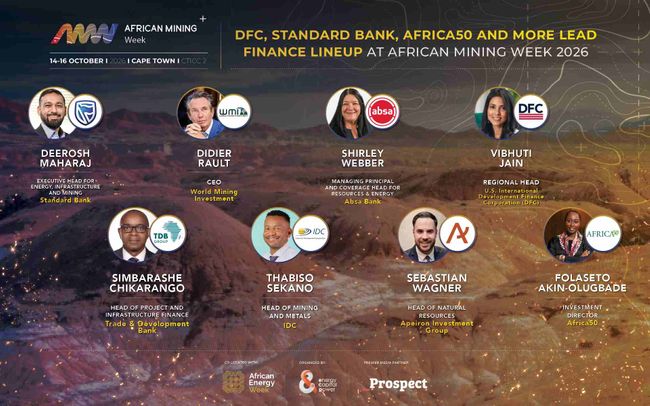 DFC, Standard Bank, Africa50 and More Lead Finance Lineup at African Mining Week 2026