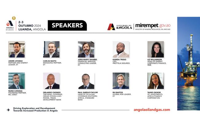 Financiadores e Consultores Globais detalharão as perspectivas de investimento em Angola na AOG 2024