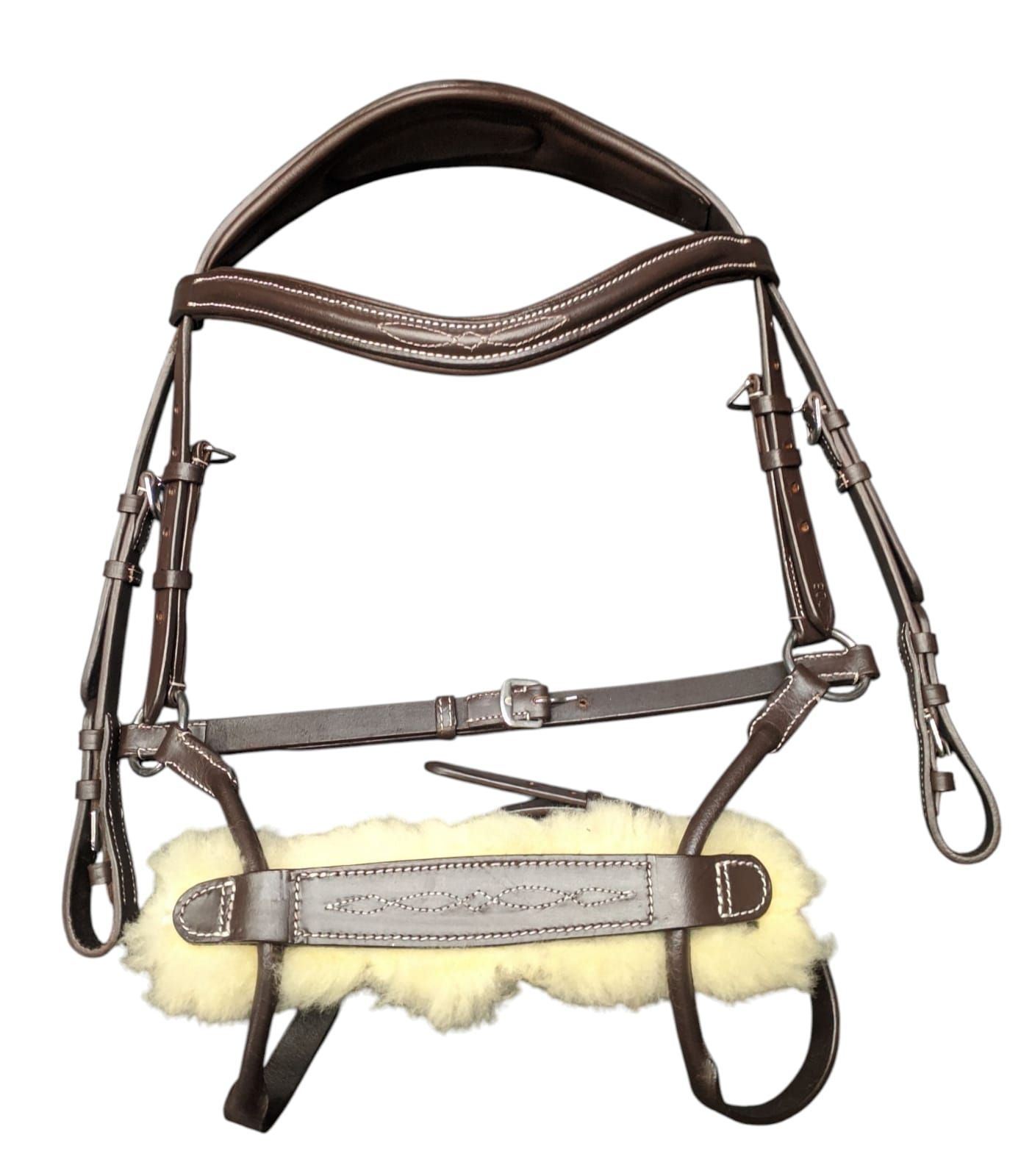 Leather Bridle with Sheepskin Padding – Premium Comfort Bridle