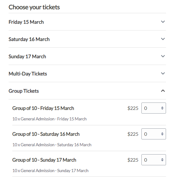 Humanitix Group Tickets Screenshot