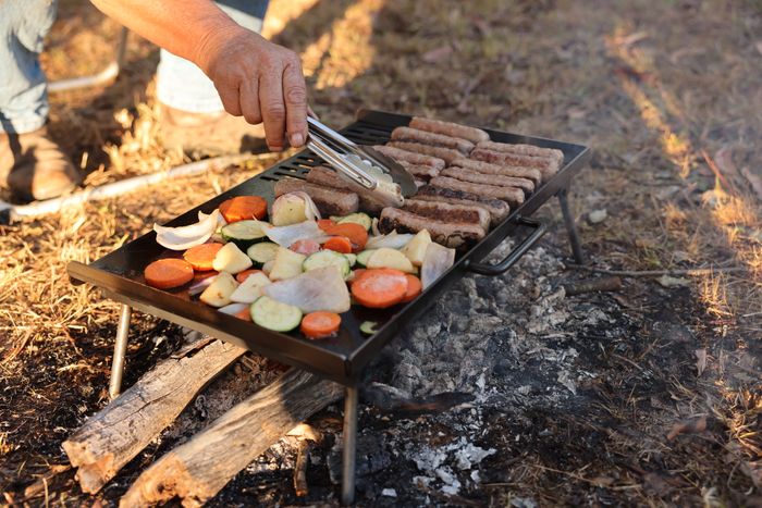 Camping bbq plate top
