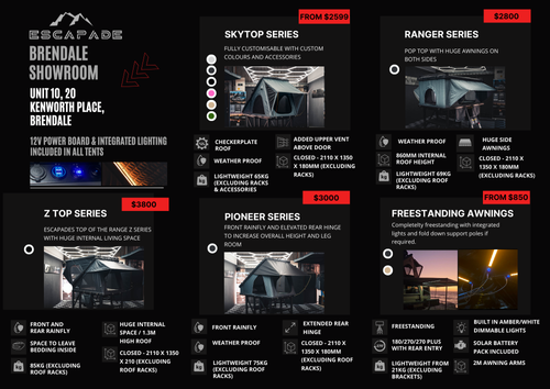 ESCAPADE CAMPERS ROOFTOP TENTS & AWNINGS