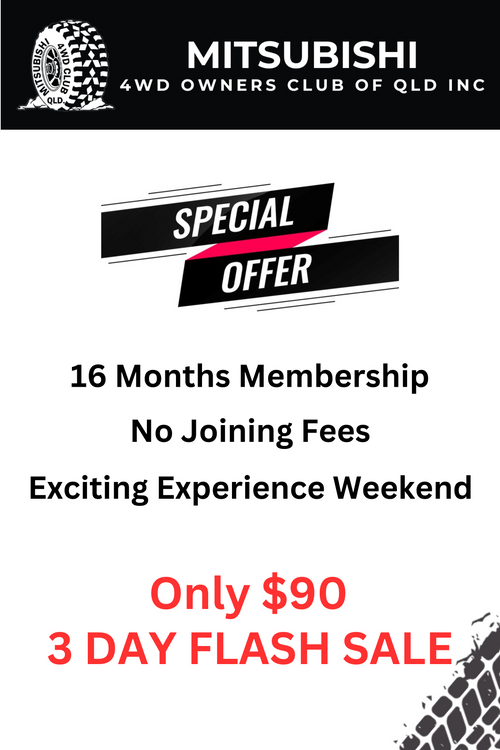 $90 MEMBERSHIP SPECIAL - MITSUBISHI 4WD CLUB QLD