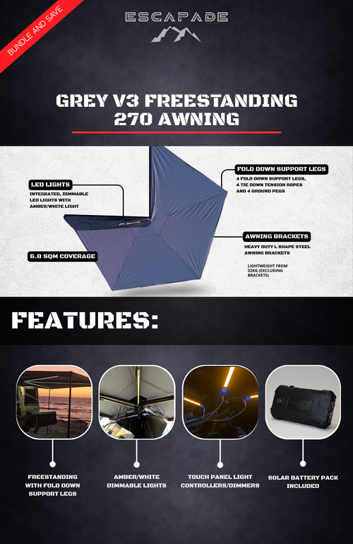 V3 270 FREESTANDING AWNING - $699 - WHILE STOCKS LAST