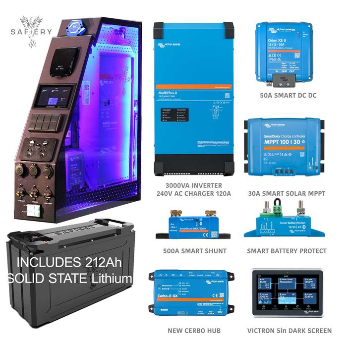4WD canopy Power Pack 12V 50A DC DC 2000W Inverter with 200Ah Lithium (Jupiter A)