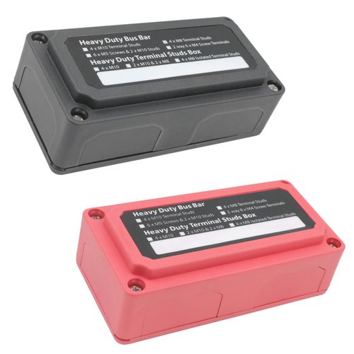 4 Gang M8 Power Distribution Block - Bus Bar (Box Style)