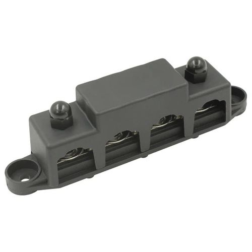 4 Gang M8 Power Distribution Block - Bus Bar (Bolt On Cover)