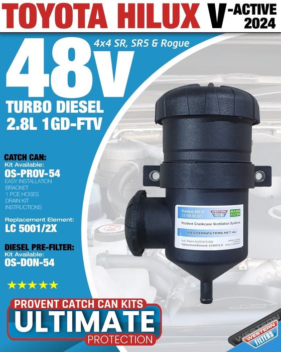 2024 Toyota Hilux 48V Provent Catch Can kit