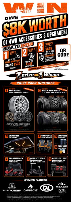 THE MELBOURNE 4WD $8K MEGA GIVEAWAY! 🔥 - FREE TO ENTER - VISIT BLACK BEAR STAND E530 HALL 1