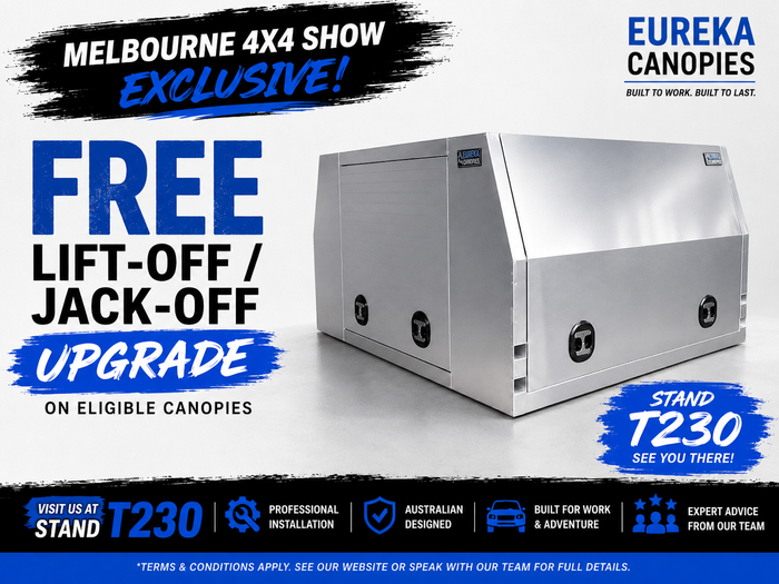 FREE Lift-Off / Jack-Off Upgrade on Eligible Canopies – Melbourne 4x4 Show Exclusive