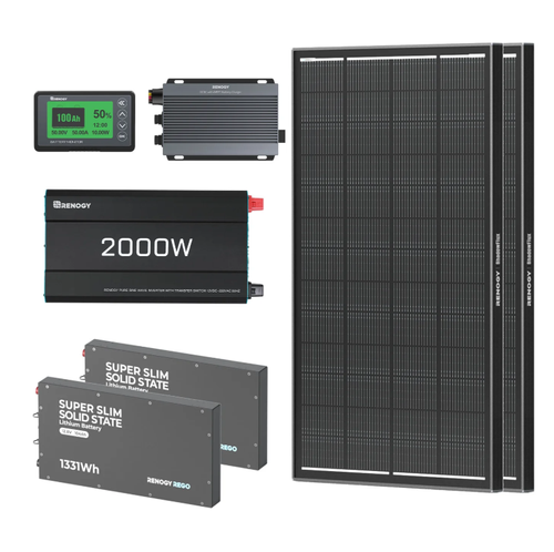 Renogy 2.4kWh Off-Grid Power Kit (400Watt Solar + 2000Watt Inverter)