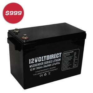 $999 12 Volt Direct 300AH Weekender Series Lithium Battery
