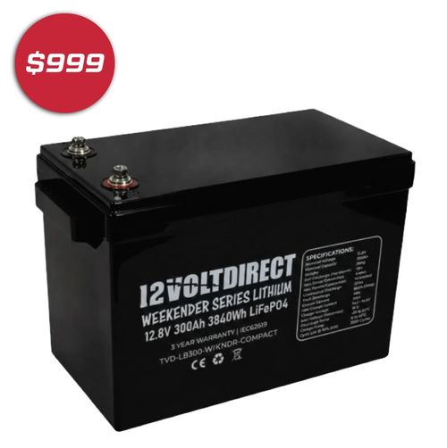 $999 12 Volt Direct 300AH Weekender Series Lithium Battery
