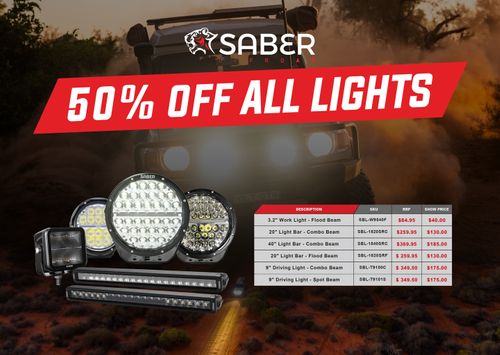 50% Off All Saber Lighting