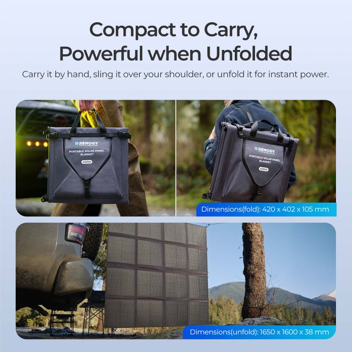 Renogy 400W Lightweight N-type Portable Solar Panel Blanket