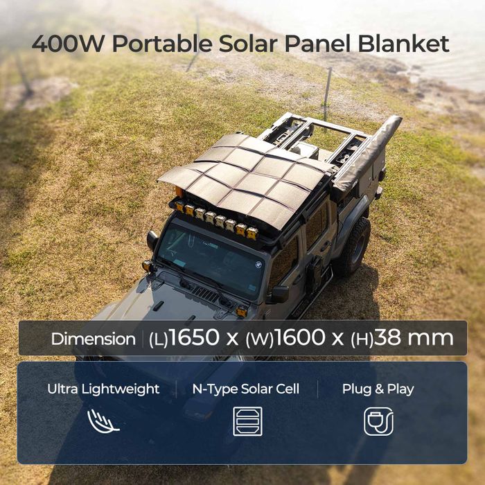 Renogy 400W Lightweight N-type Portable Solar Panel Blanket
