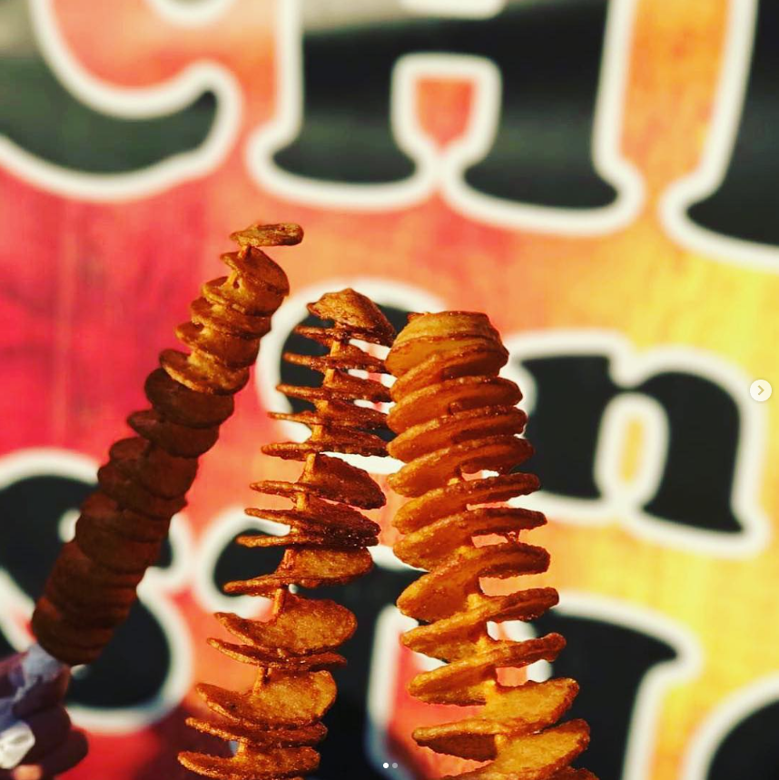 Chips on a stick at Sydney 4x4 Outdoors Show