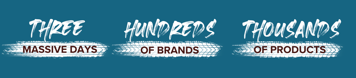3 days 100s brands 1000s products banner