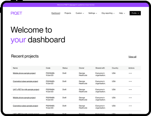 PIQET - Packaging Life Cycle Assessment (LCA) software