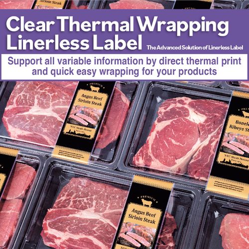 Clear Thermal Wrapping Linerless Label