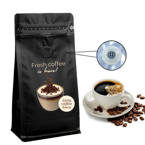 Biodegradable Black Coffee Bags With Valve