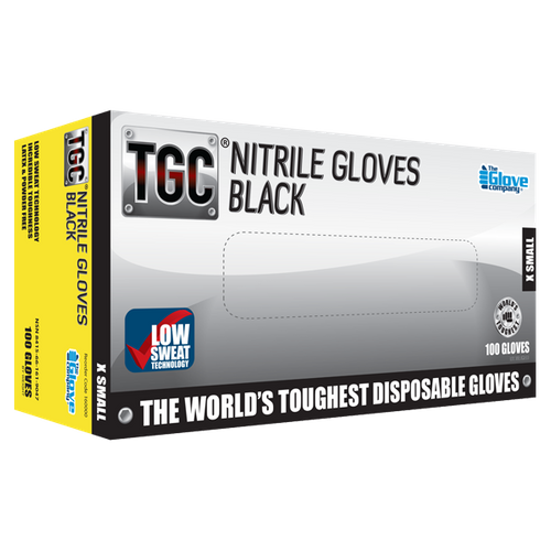 TGC Black Nitrile Disposable Gloves