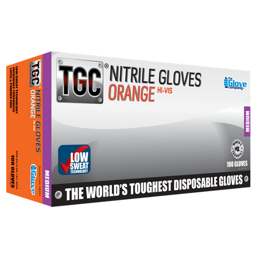 TGC Orange Hi-Vis Nitrile Gloves