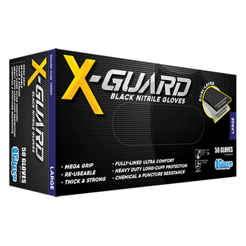 X-Guard Black Nitrile Gloves