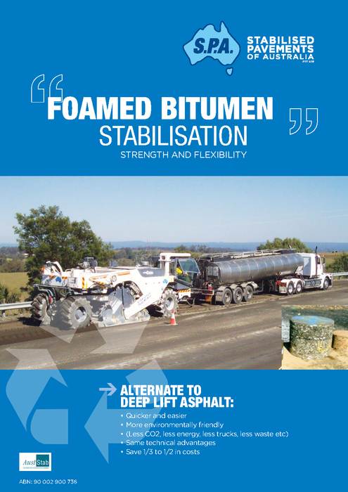 Pavement stabilisation Foam Bitumen