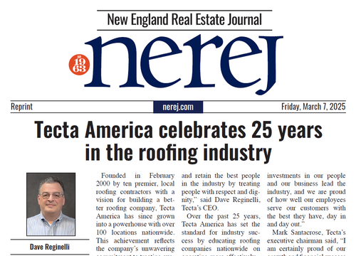 Tecta America Celebrates 25 Years in Roofing