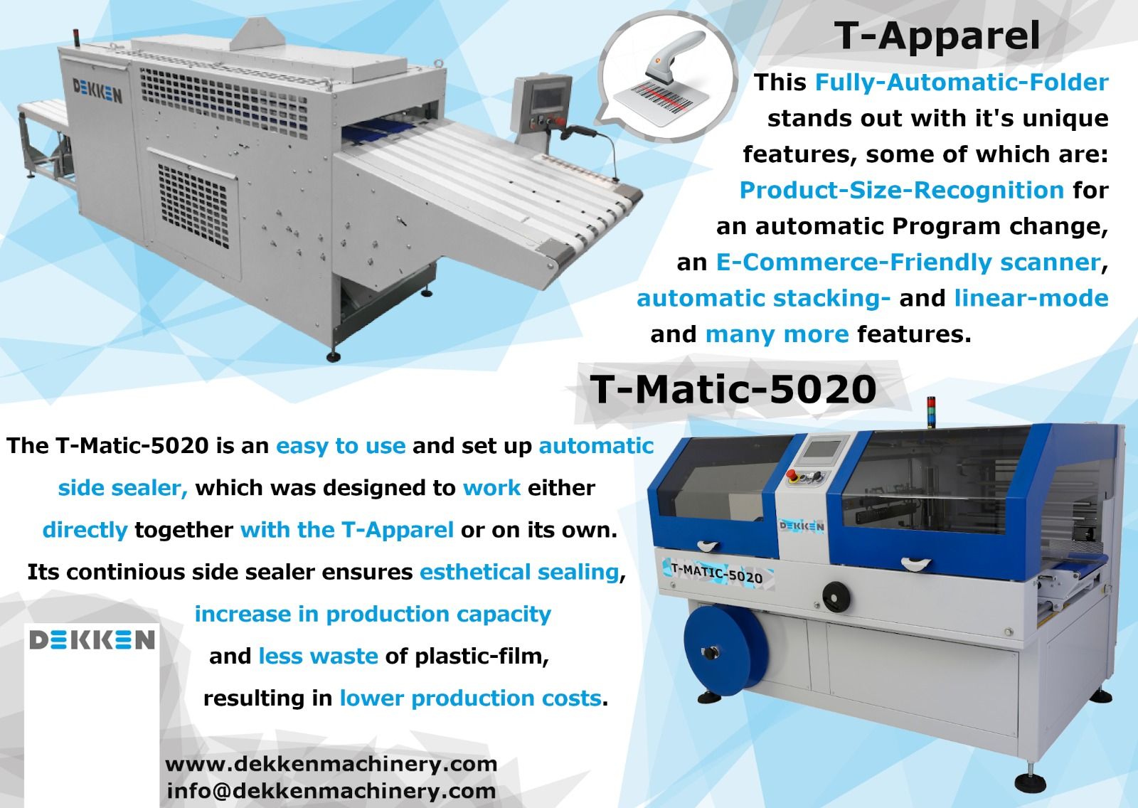 Our multifunctional T-Apparel ft. T-Matic-5020