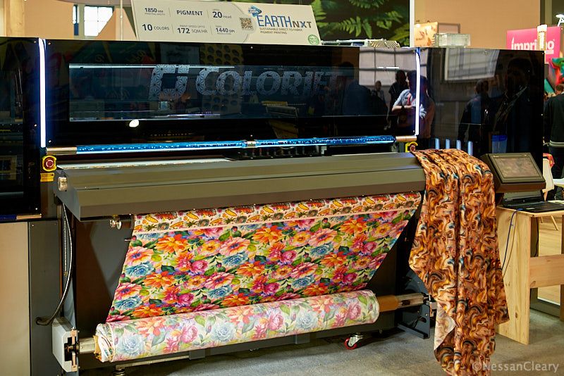 Textile design software copes with problems such as step and repeating patterns across a printed fabric roll.