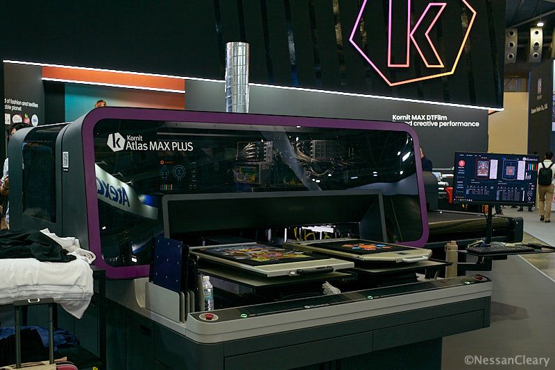 Most DtG printers such as this Kornit Atlas Max Plus use pigment inks.