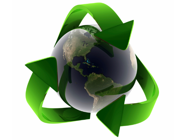 Reduce, Recycle, Reuse symbol around the world