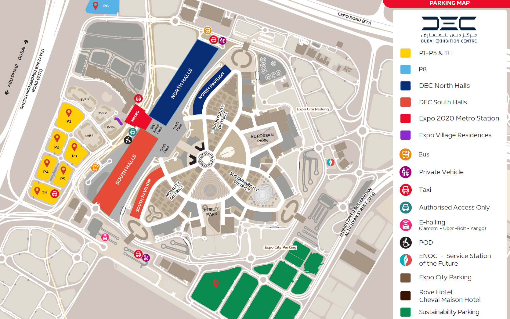 FESPA Middle East 2026, DEC parking