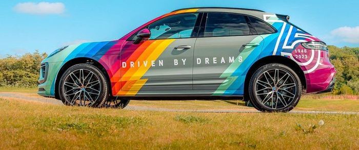 Colourful wrap celebrates 75 years of Porsche