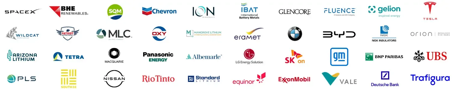 Fastmarkets Global Lithium, Battery and Critical Materials Attendee Logos