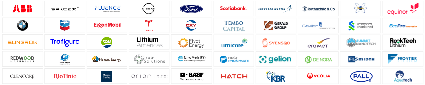 Fastmarkets Global Lithium, Battery and Critical Materials Attendee Logos
