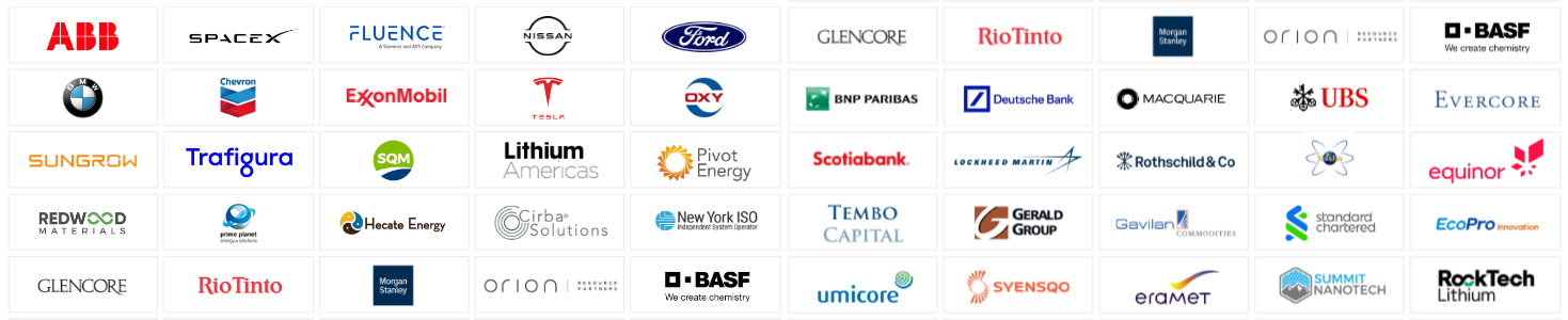 Fastmarkets Global Lithium, Battery and Critical Materials Attendee Logos