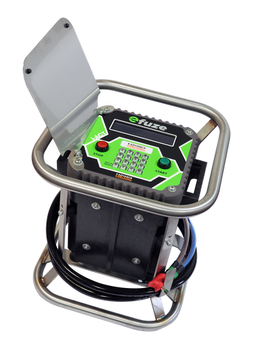 Efuze battery-powered electrofusion welding machine.