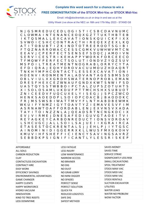 Word Search FREE DEMO Stock Rentals