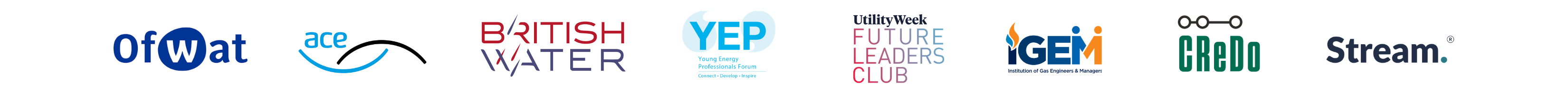 Ofwat, ACE, british water, yep, igem, credo, stream 