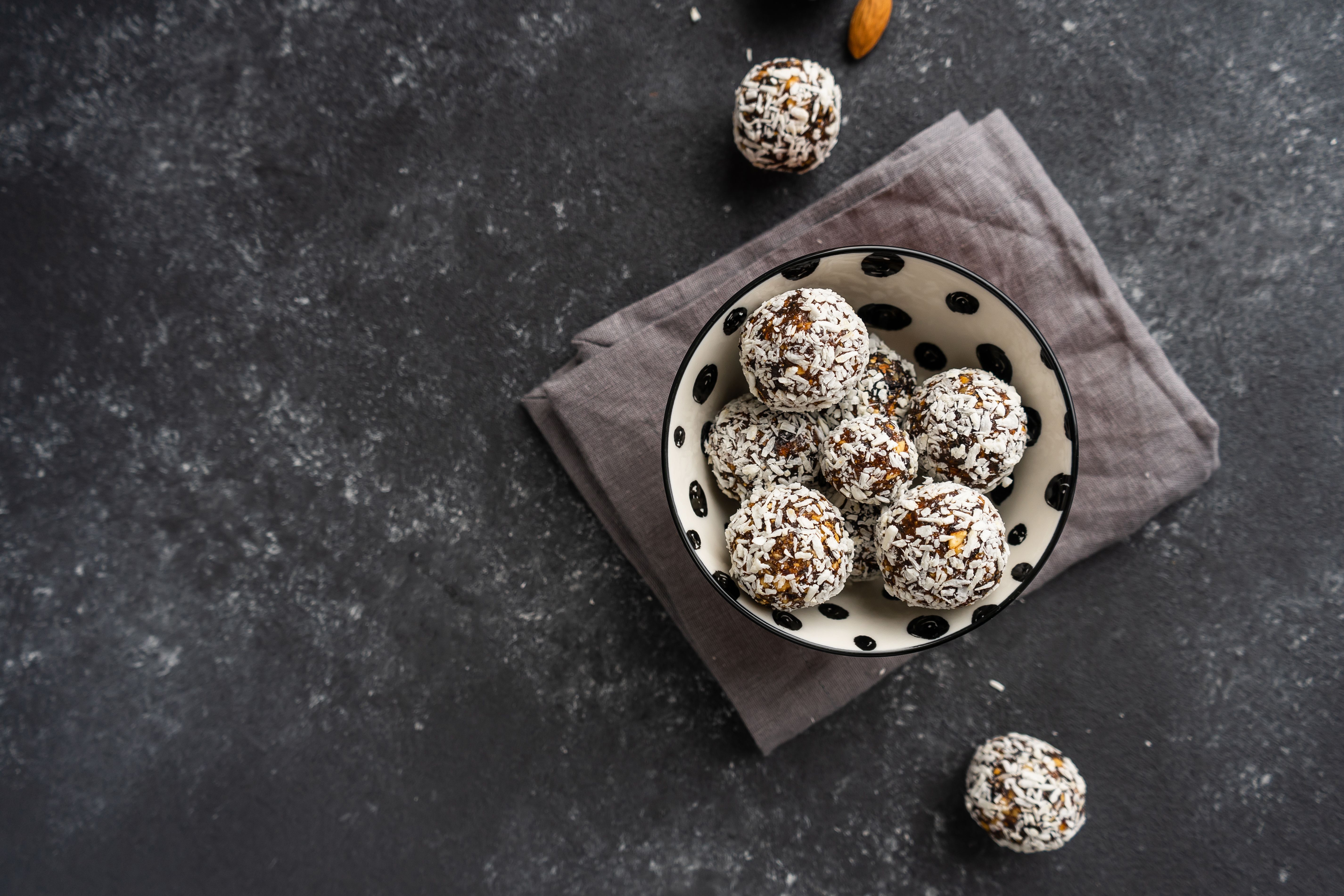 protein balls on a plate