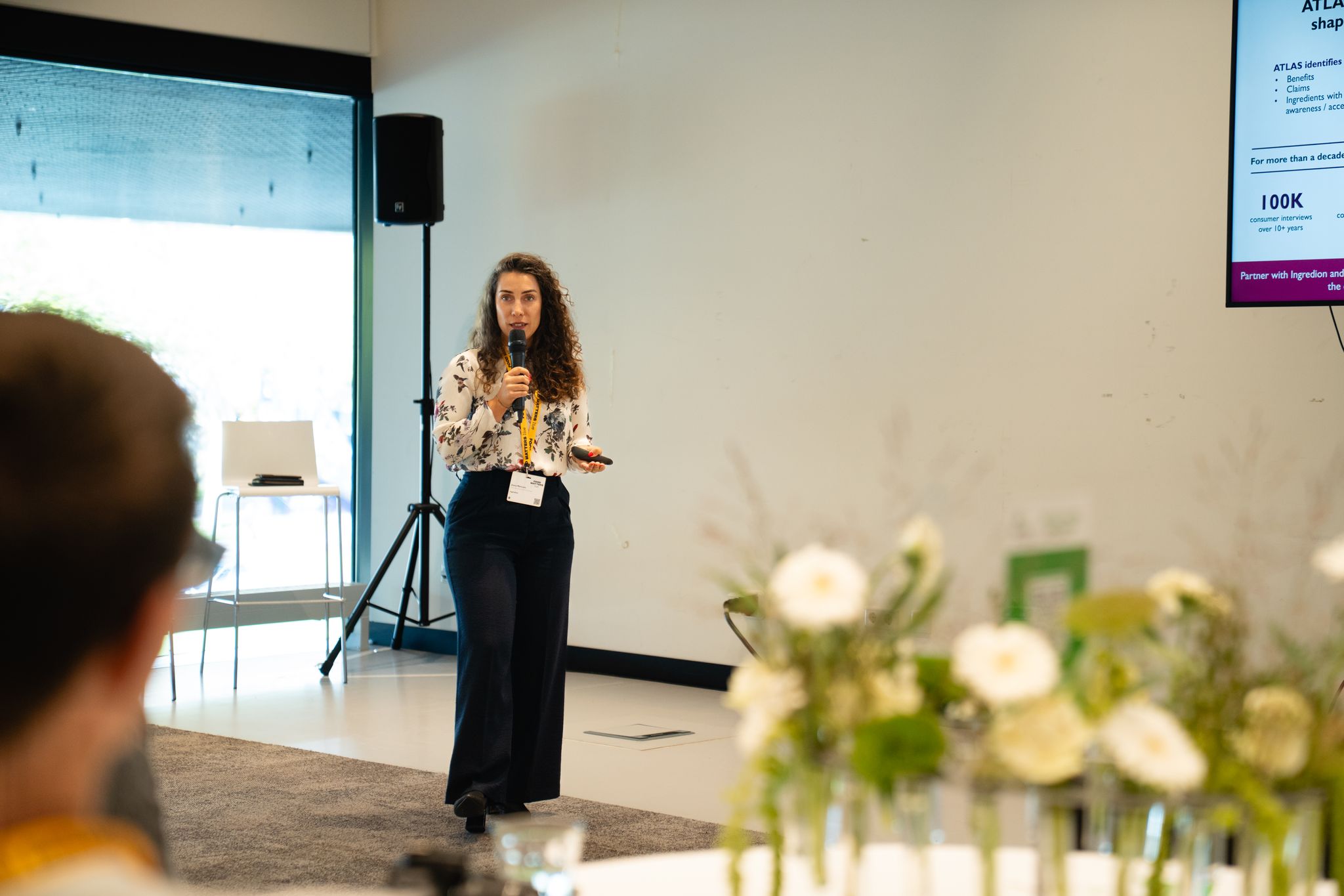 woman giving a presentation